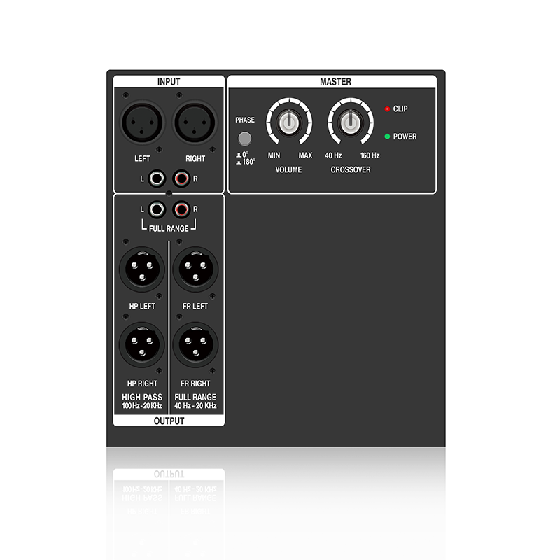 PL28SUB: Full range Output eller High Pass Output PA Subwoofer funksjonell modul