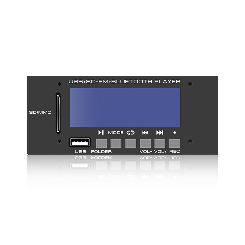 LCD6228: Seksknapps SD/USB-kontakt LCD-skjerm MP3-spiller med Bluetooth, TWS