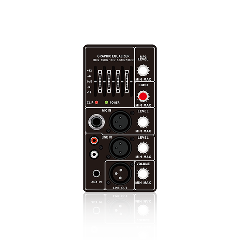 PL66: Enkel mikrofonkanalinngang og mikrofonekkokontroll Vertical Analog Functinal Module