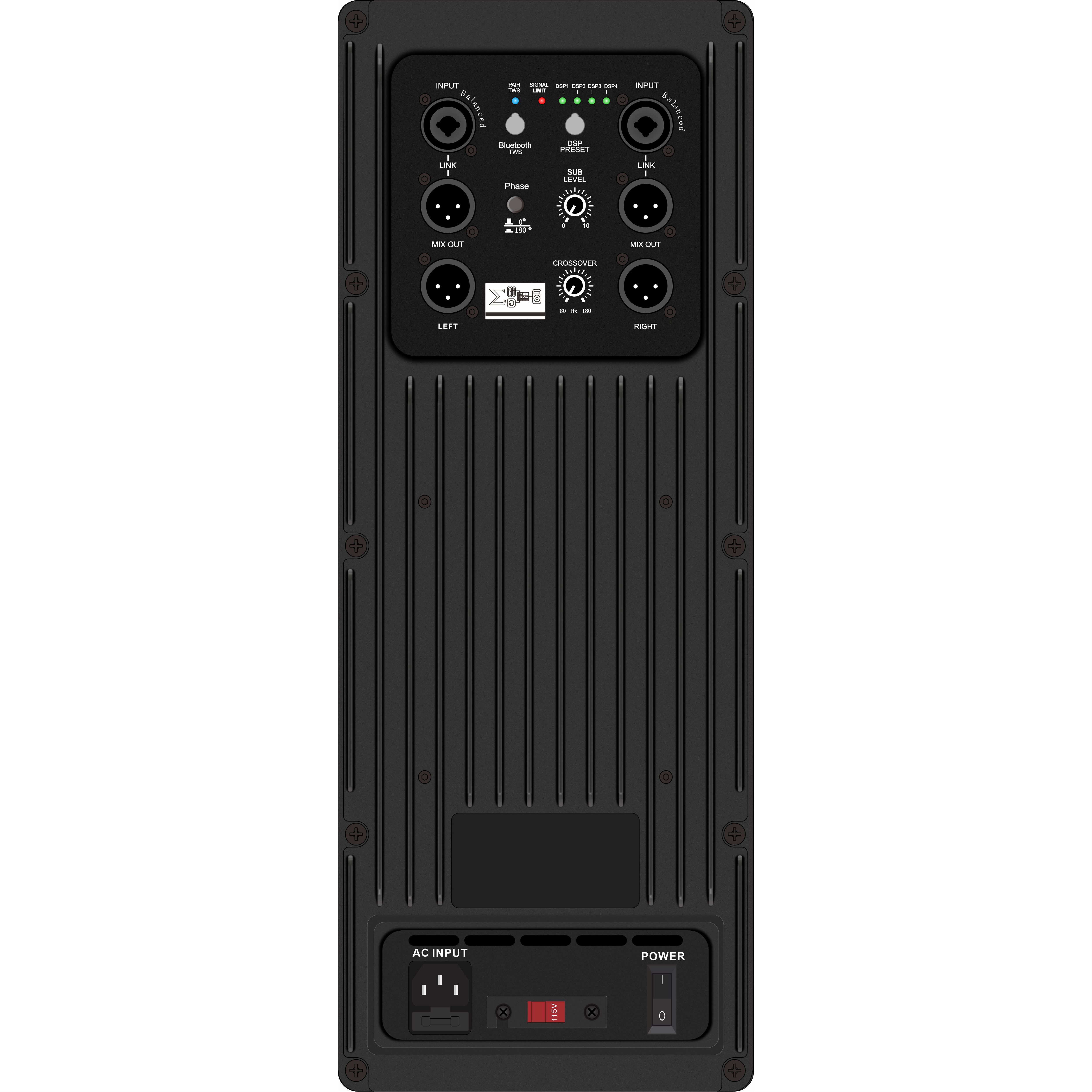 DSP1804SUB drevet subwoofer DSP forsterker