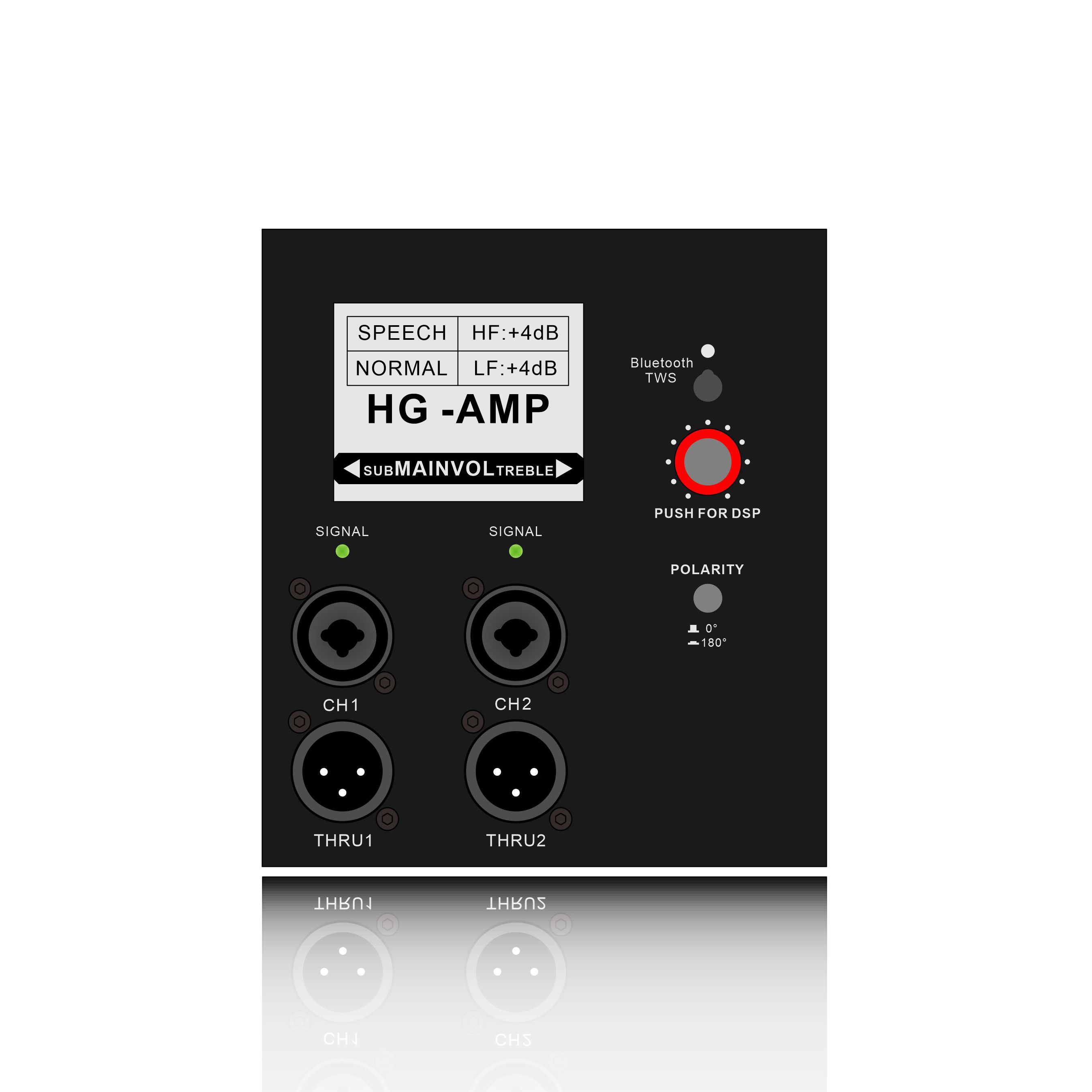 DSP718SUB: LCD-grensesnitt med Blutooth og TWS tilgjengelig drevet subwoofer funksjonsmodul