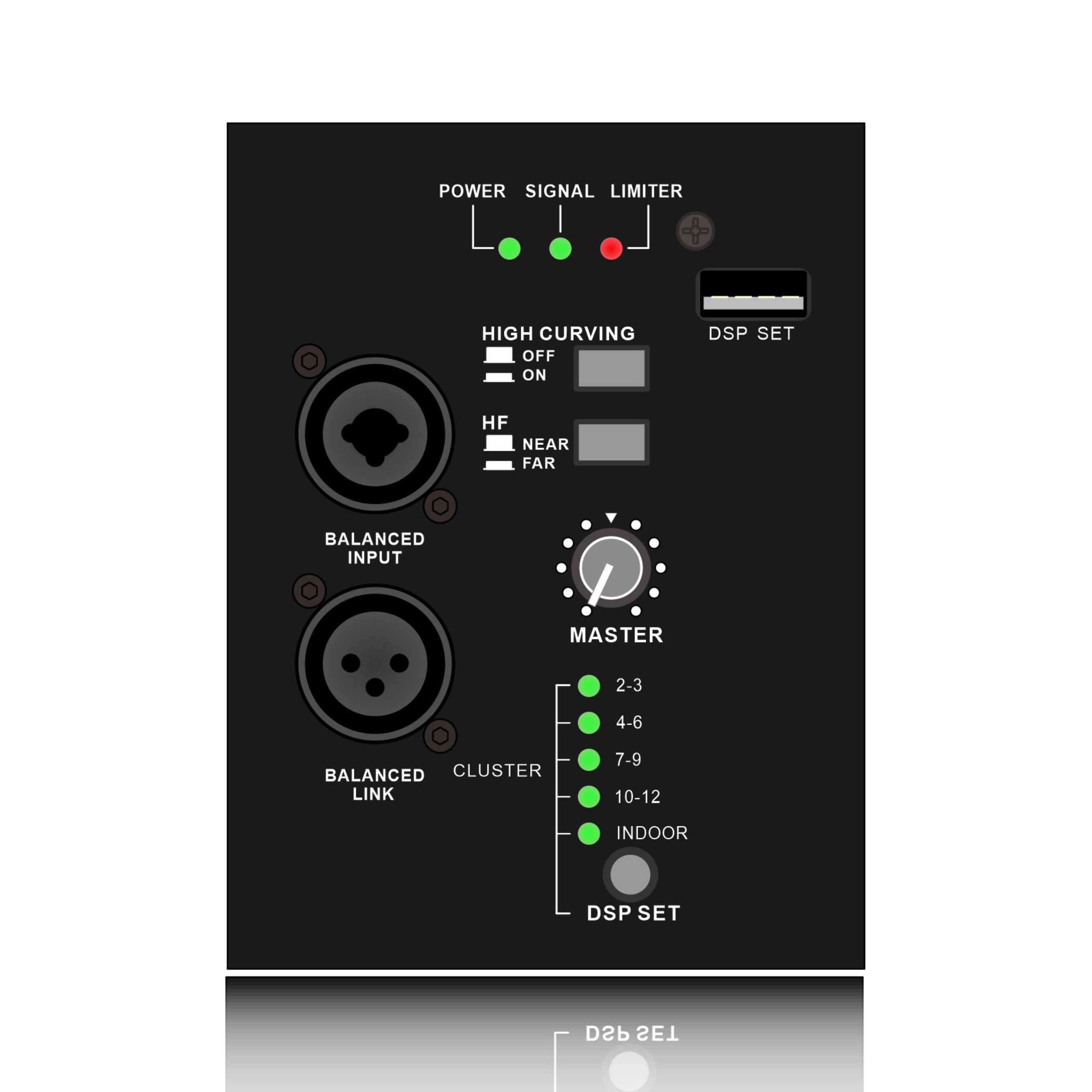 HLD10-A: Multi DSP Rreset mode Compact Professional line array system DSP funksjonell modul