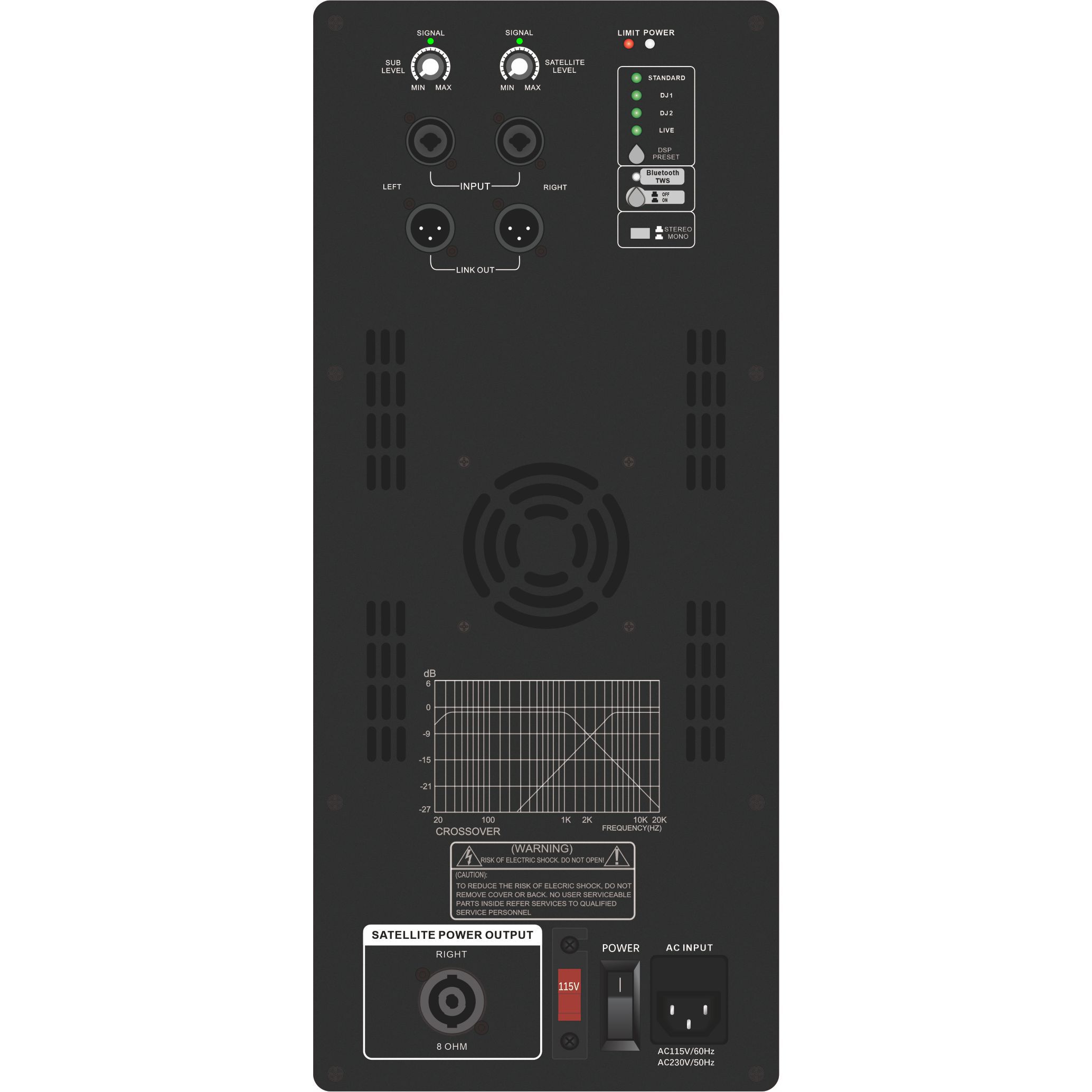DSP1903SUB-serien drevet subwoofer 1.1 / 2.1 / 2.2 kanalsystem