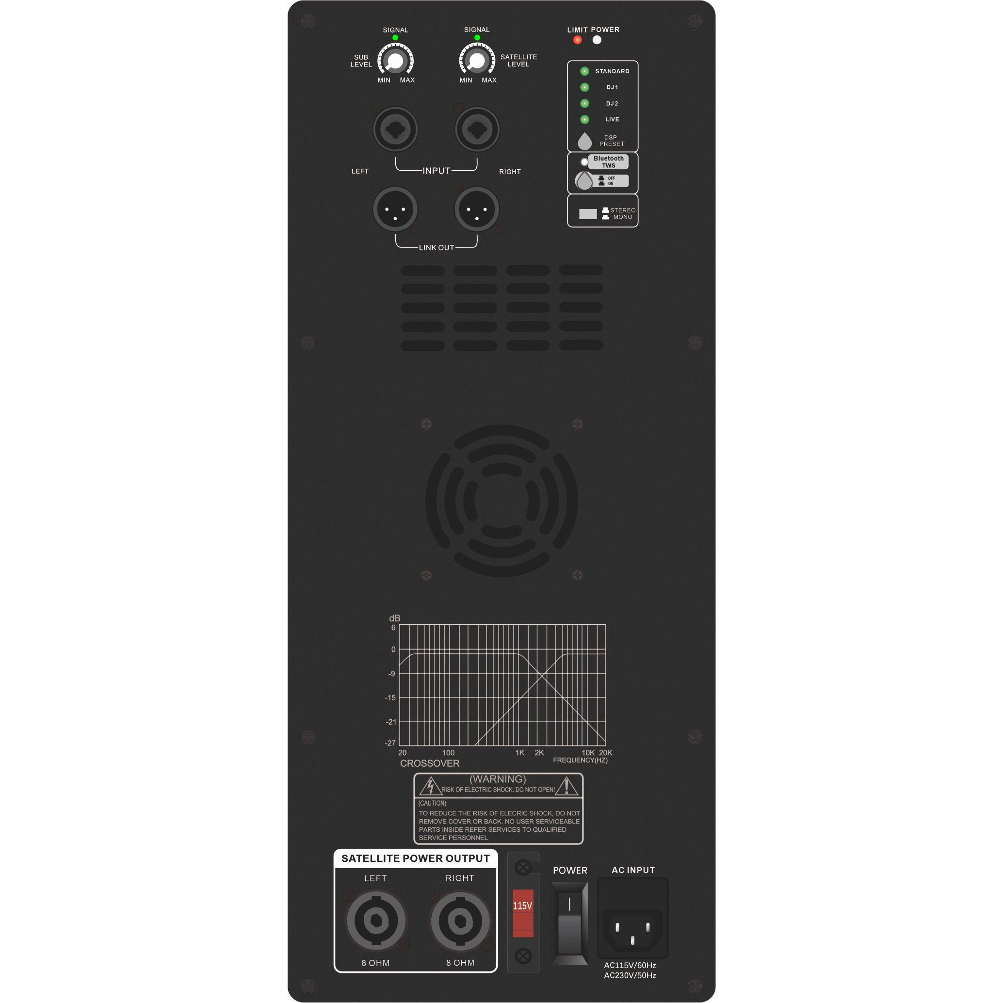 DSP1903SUB-serien drevet subwoofer 1.1 / 2.1 / 2.2 kanalsystem