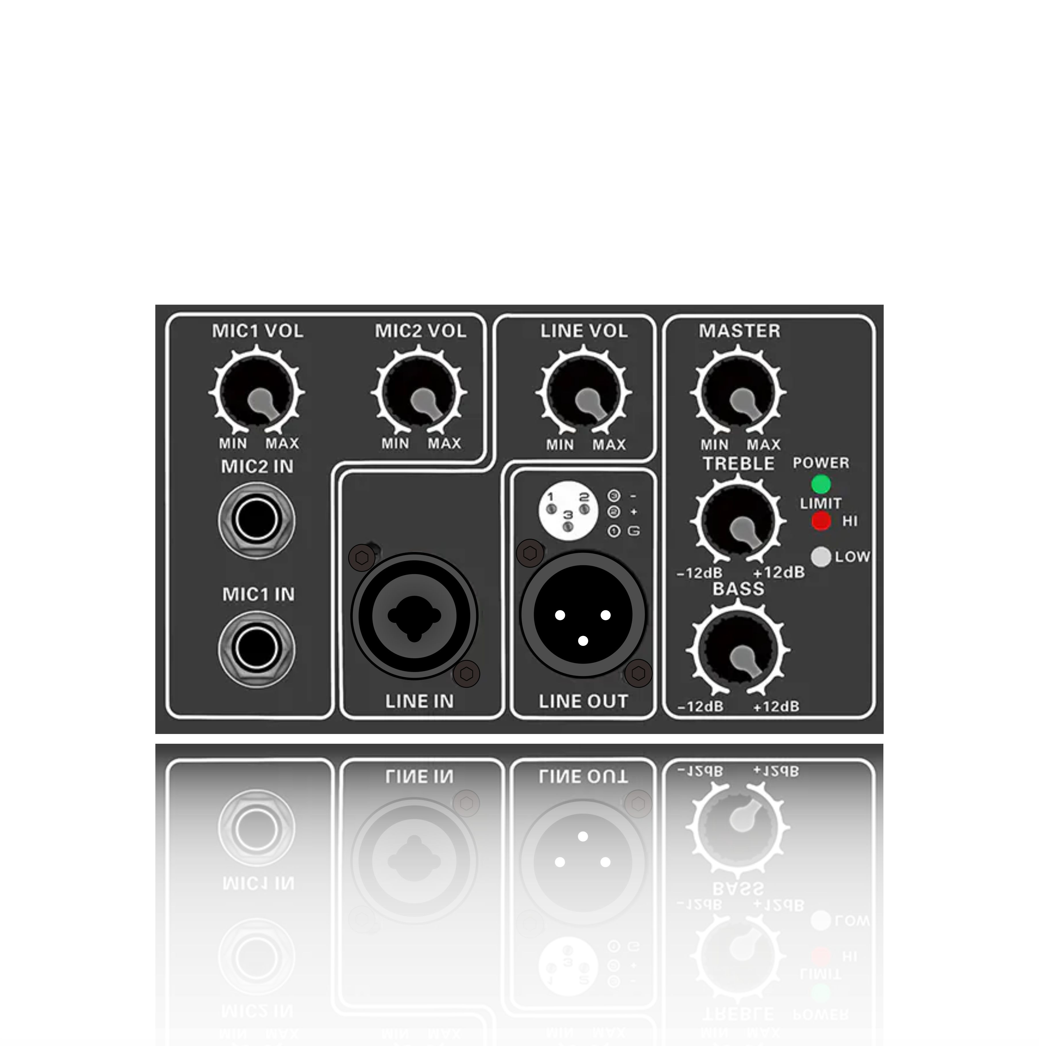 PL62: High og Low Limit 2 Channel Mic Input Electrical Frequency Division funksjonsmodul