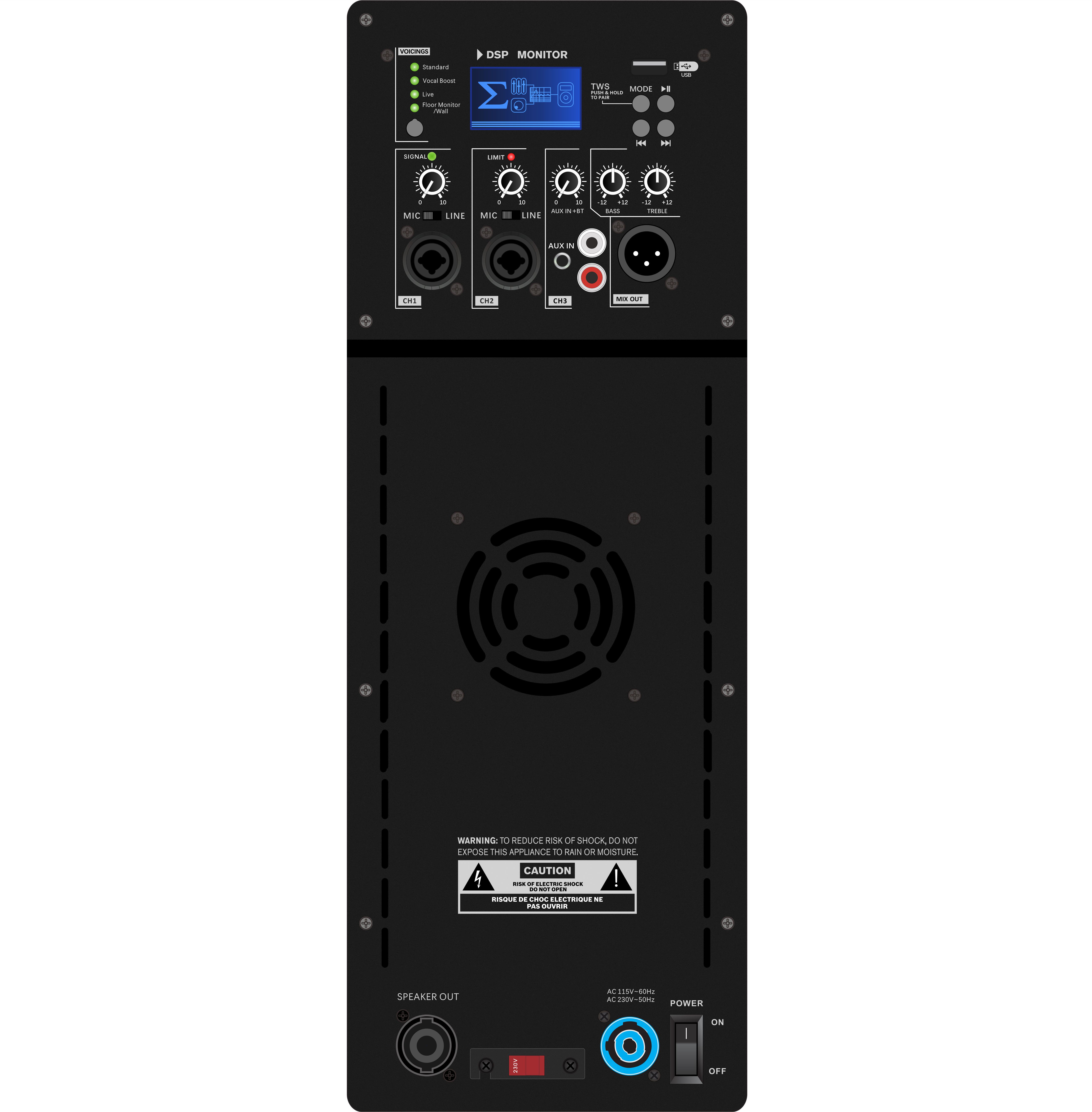 DSP1807-1.1 LLC Resonant High Reliability Klasse D effektforsterker