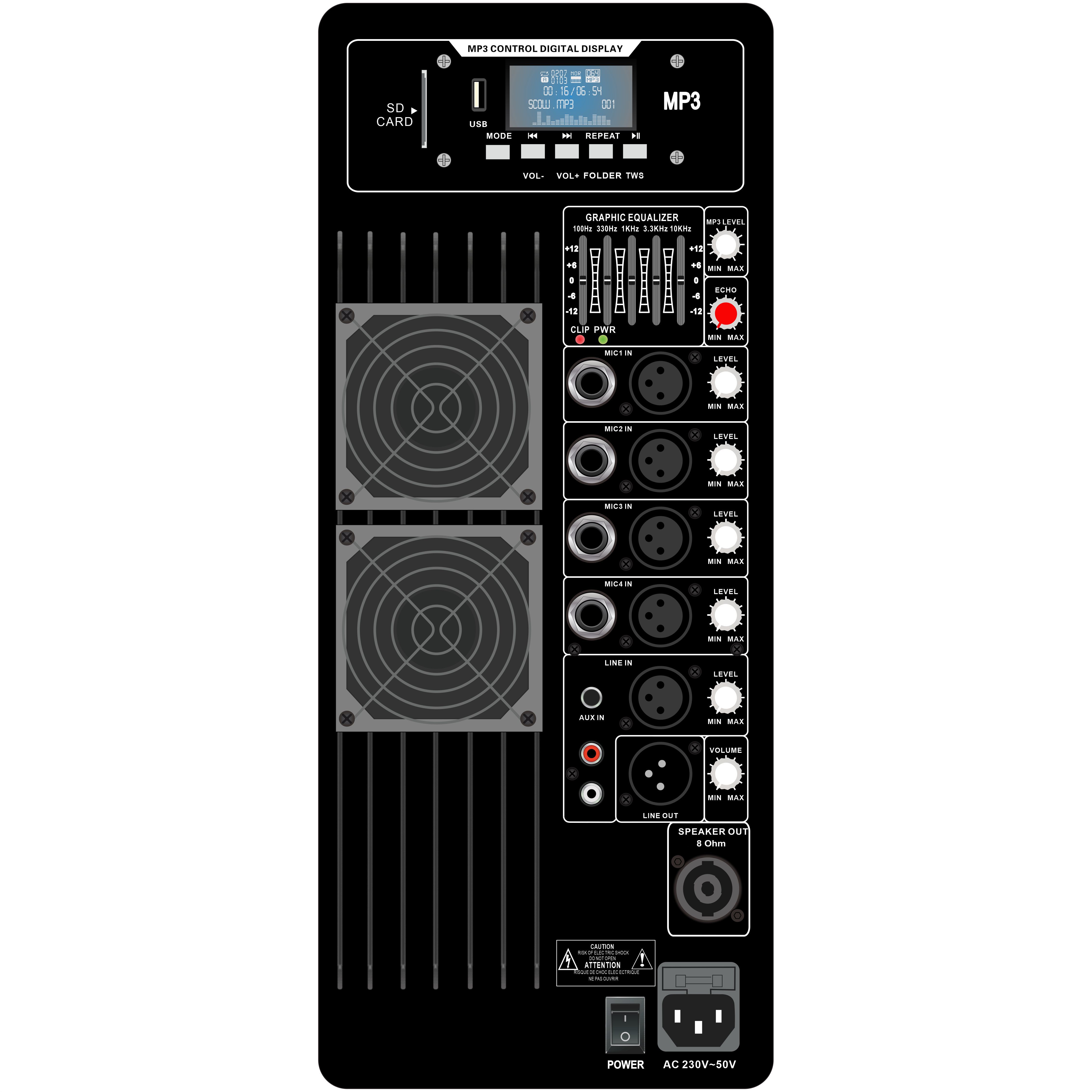 Multi-Channel Class AB høyttalerforsterker PL67
