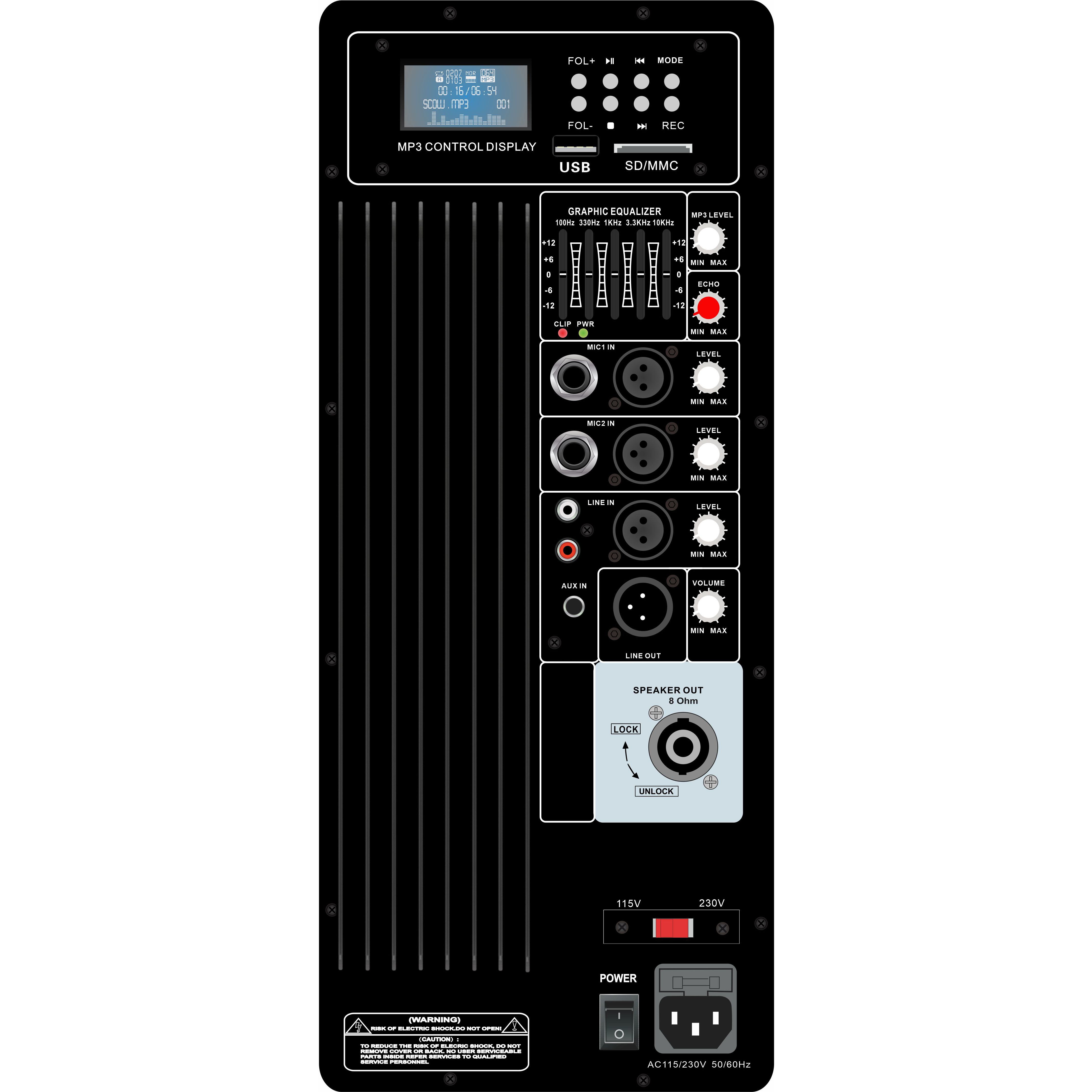 Klasse AB PA System Høyttalerforsterker PL70