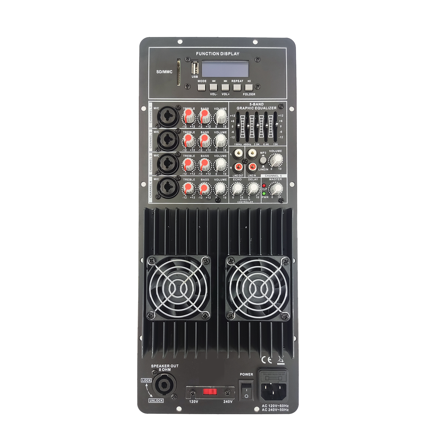 Klasse AB Multikanal med equalizer PA Høyttalerforsterker PL83